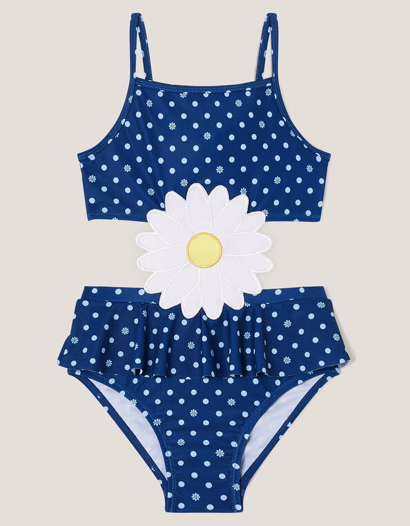 Amalfi Daisy Polka Dot Swimsuit, Blue (BLUE), large