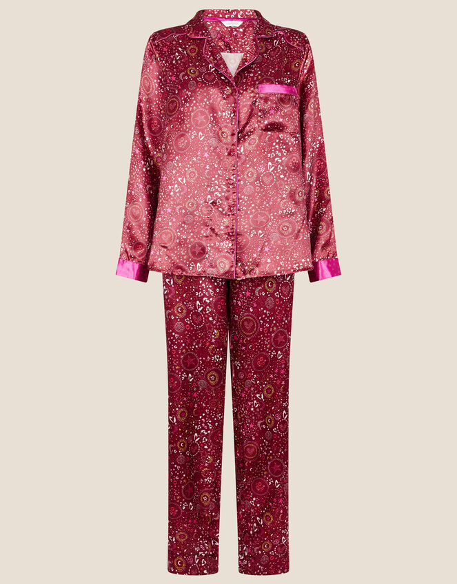 Star Print Full-Length Pyjama Set, Red (RED), large