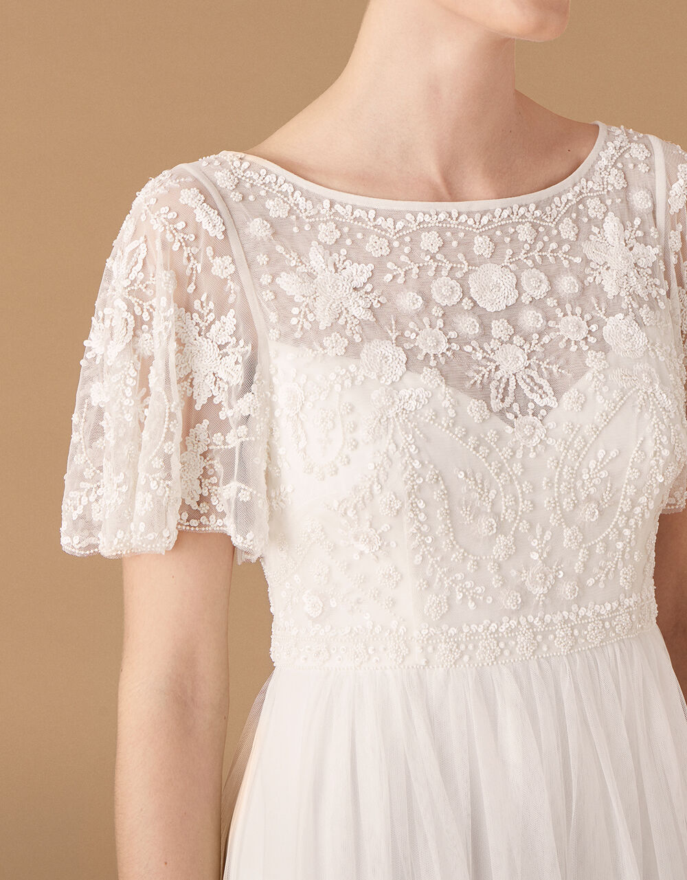 Pearl-Embellished Ivory Shirt & Floral Shifli Lace Shorts Set