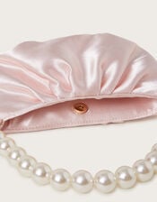 Pearl Strap Satin Party Bag, Nude (NUDE), large