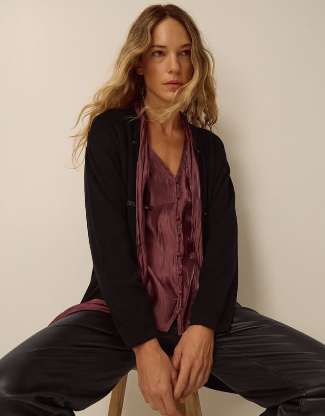 Tia Knit Jacket, Black (BLACK), large