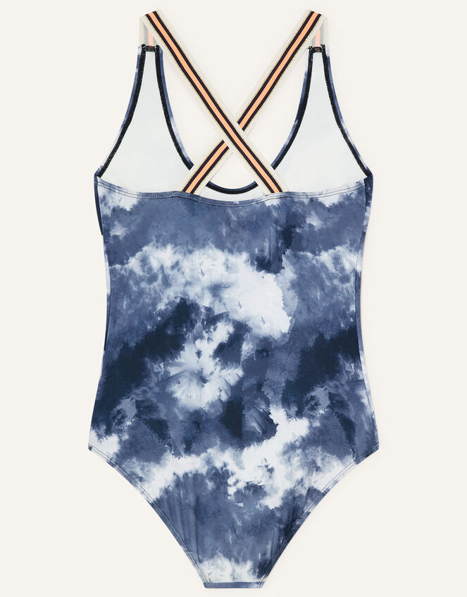 Tie Dye Swimsuit, Black (BLACK), large