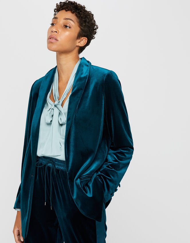 Tilly Velvet Jacket , Teal (TEAL), large