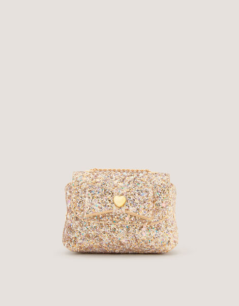 Mini Glitter Crossbody Bag, Gold (GOLD), large