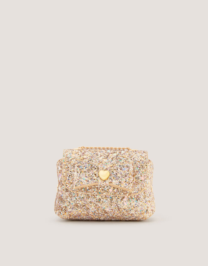Mini Glitter Crossbody Bag, Gold (GOLD), large