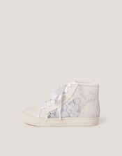 Lace High-Top Trainers, Ivory (IVORY), large