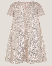Sienna Sequin Bow Party Dress, Silver (SILVER), large