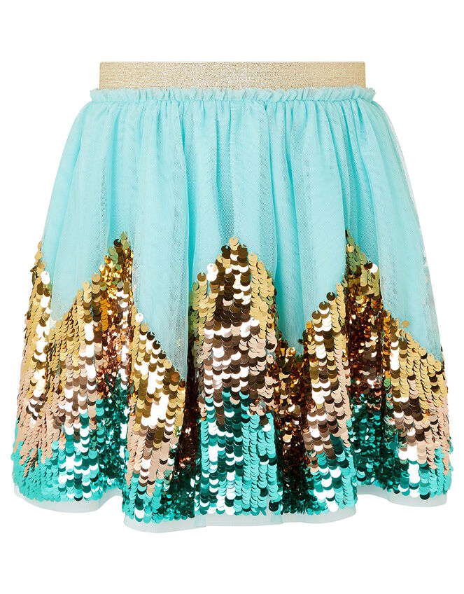 Disco Freya T-shirt and Sequin Skirt Set, Blue (AQUA), large