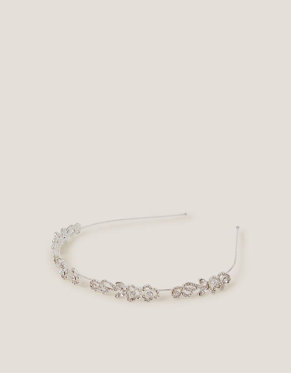 Diamant&eacute; Flower Metal Headband, , large