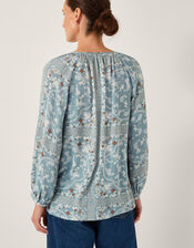 Mandy Paisley Print Blouse, Blue (BLUE), large