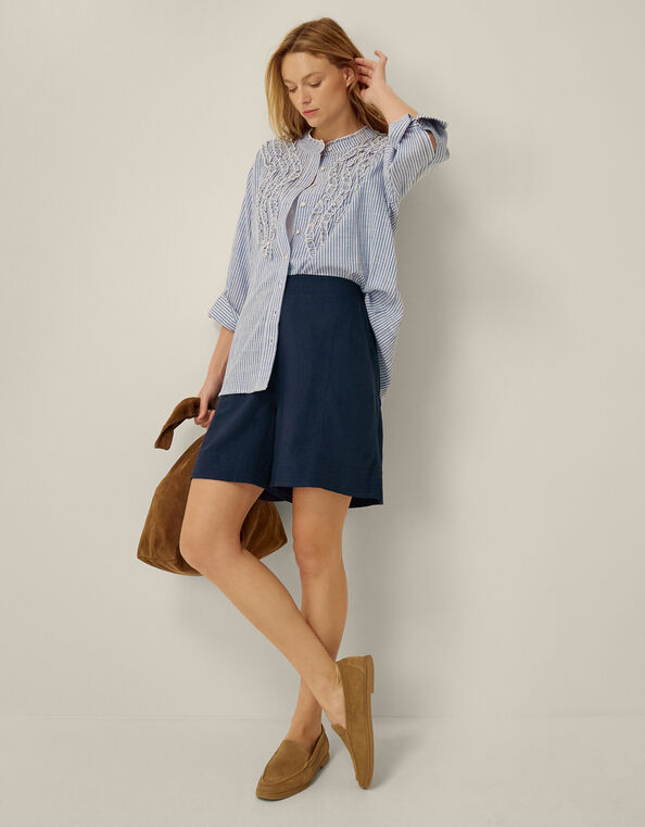 Bridget High Waisted Shorts, Blue (NAVY), large