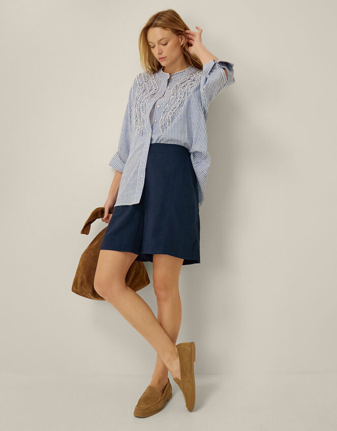Bridget High Waisted Shorts, Blue (NAVY), large