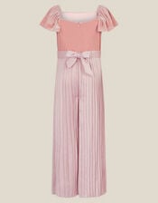 Quinn Velvet Pleated Jumpsuit, Pink (PINK), large