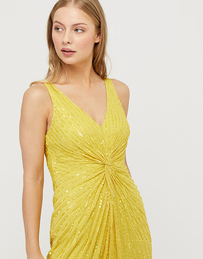 Kate Sequin Slim Maxi Dress, Yellow (YELLOW), large
