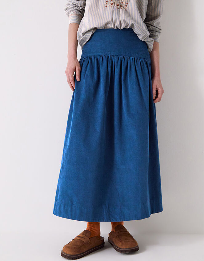East Tiya Corduroy Midi Skirt, Teal (TEAL), large