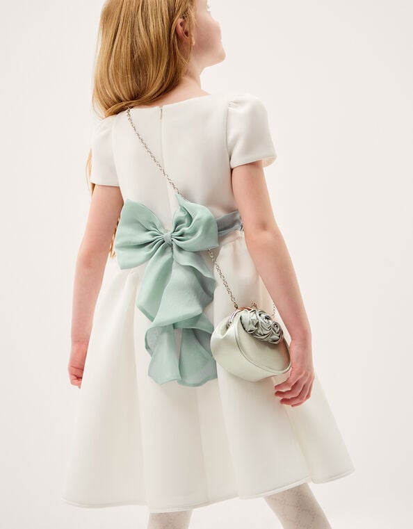 Polly Scuba Bow Party Dress, Ivory (IVORY), large