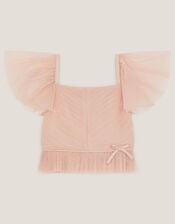 Olene Pleat Tulle Top, Pink (PALE PINK), large