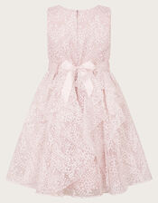 Illena Lace Print Ruffle Dress, Pink (PINK), large
