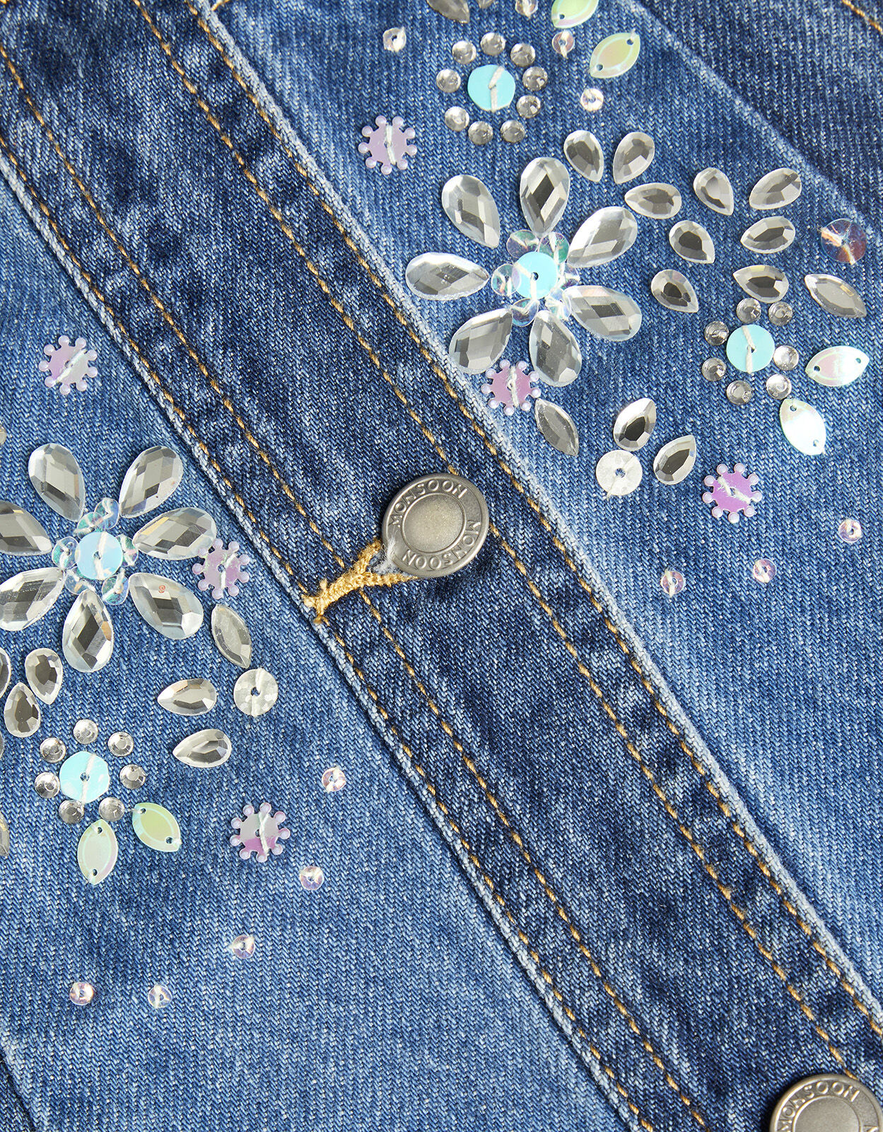 Embellished hot sale denim dress