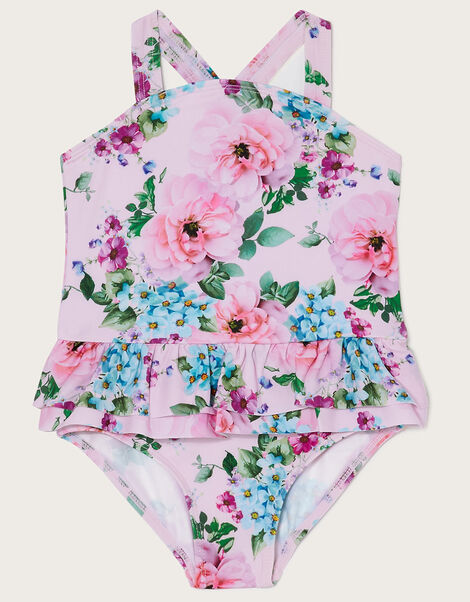Baby Floral Skirt Swimsuit Pink, Pink (PINK), large