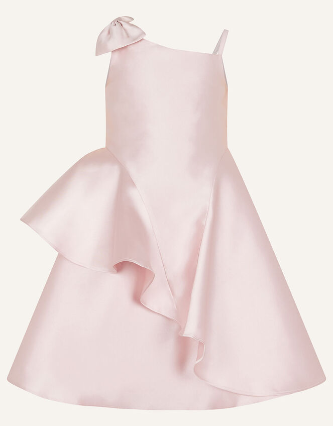 Bonnie Bow One-Shoulder Dress, Pink (DUSKY PINK), large
