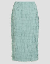 Cosima Fringe Pencil Skirt, Green (SAGE), large