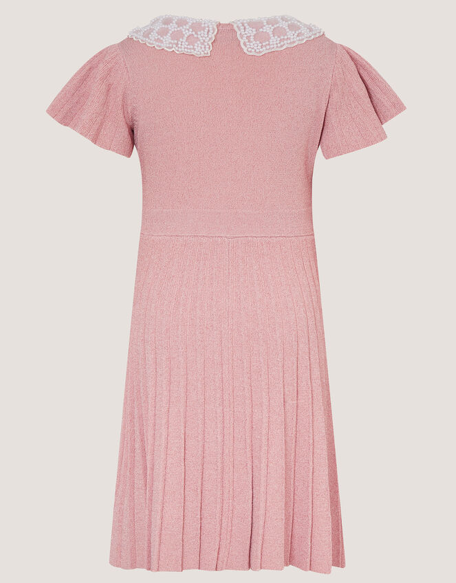 Maude Pearl Collar Knitted Dress, Pink (PALE PINK), large