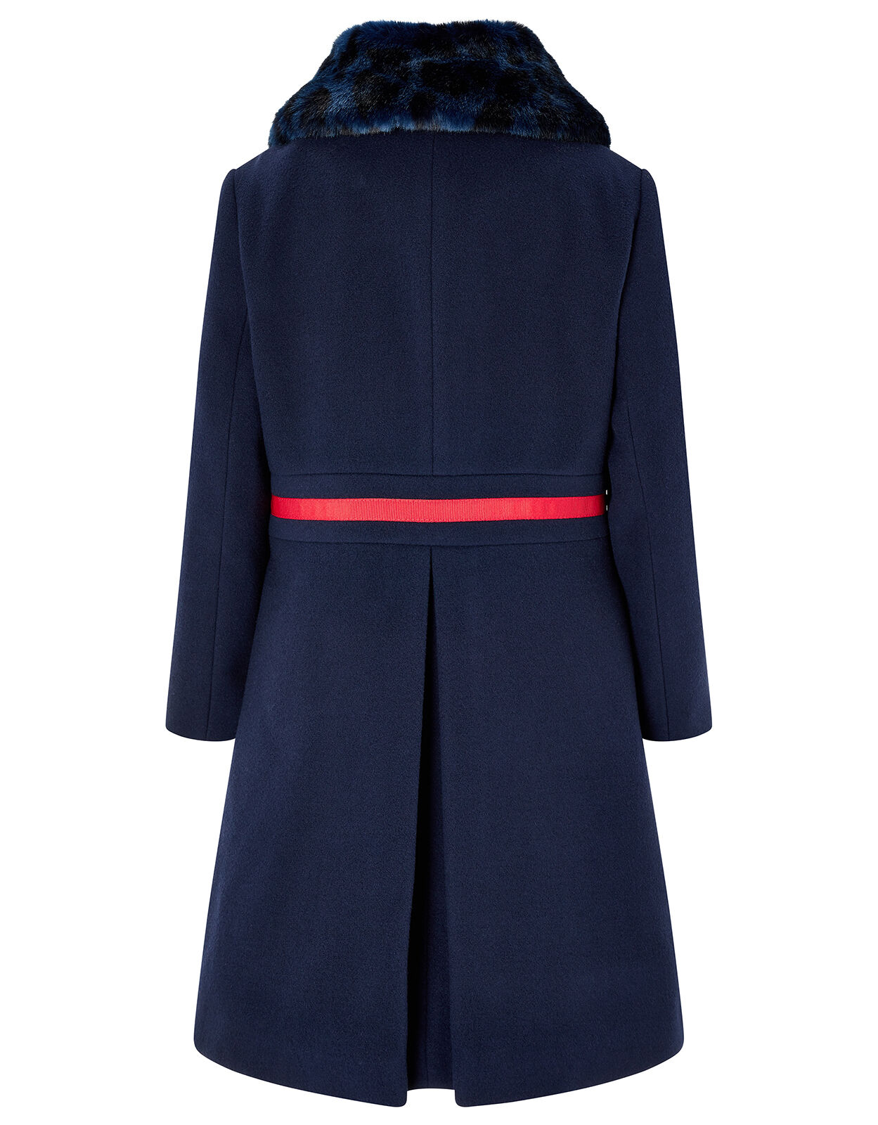 Navy Pleated Coat with Diamante Bow Blue Girls Coats Jackets Monsoon ROI