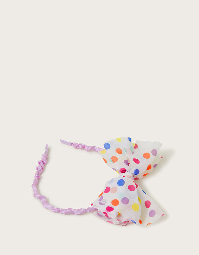 Polka Dot Bow Headband, , large