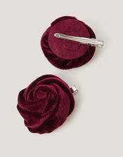 2-Pack Velvet Rose Hair Clips, , large