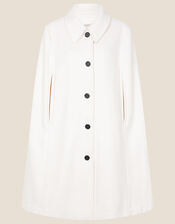 Caroline Sleeveless Coat, White (WHITE), large