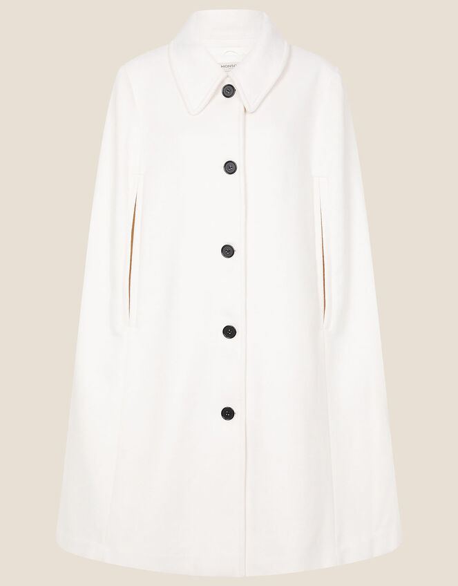 Caroline Sleeveless Coat, White (WHITE), large