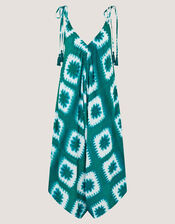 Malia Artisanal Print Culotte Jumpsuit, Teal (TEAL), large