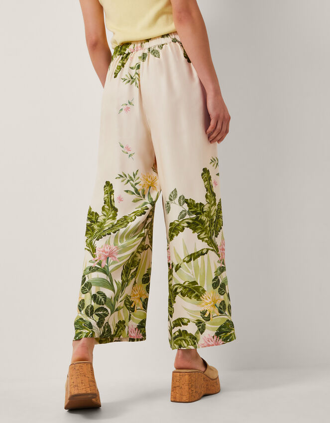 Fleur Floral Wide Leg Trousers, Cream (CREAM), large