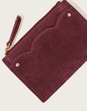 Scallop Suede Card Holder, , large