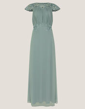 Elodie Lace Chiffon Bridesmaid Dress, Green (SAGE), large