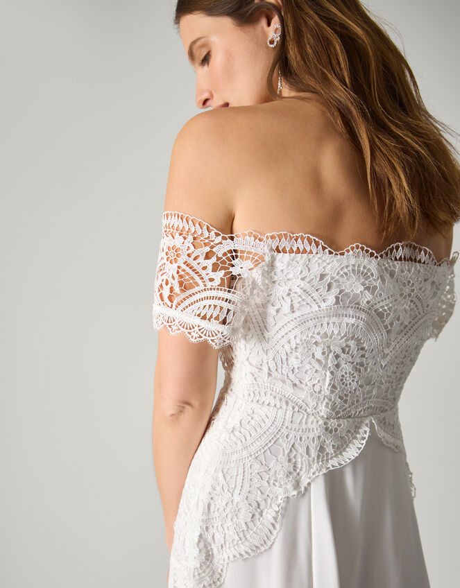 Maddie Off-Shoulder Bridal Dress, Ivory (IVORY), large