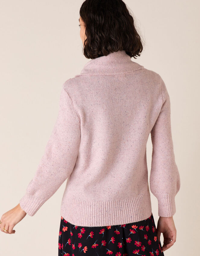 High Neck Button Side Jumper, Pink (PINK), large