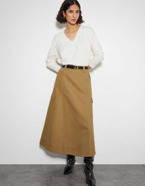 Hanna Cargo Maxi Skirt, Natural (NATURAL), large