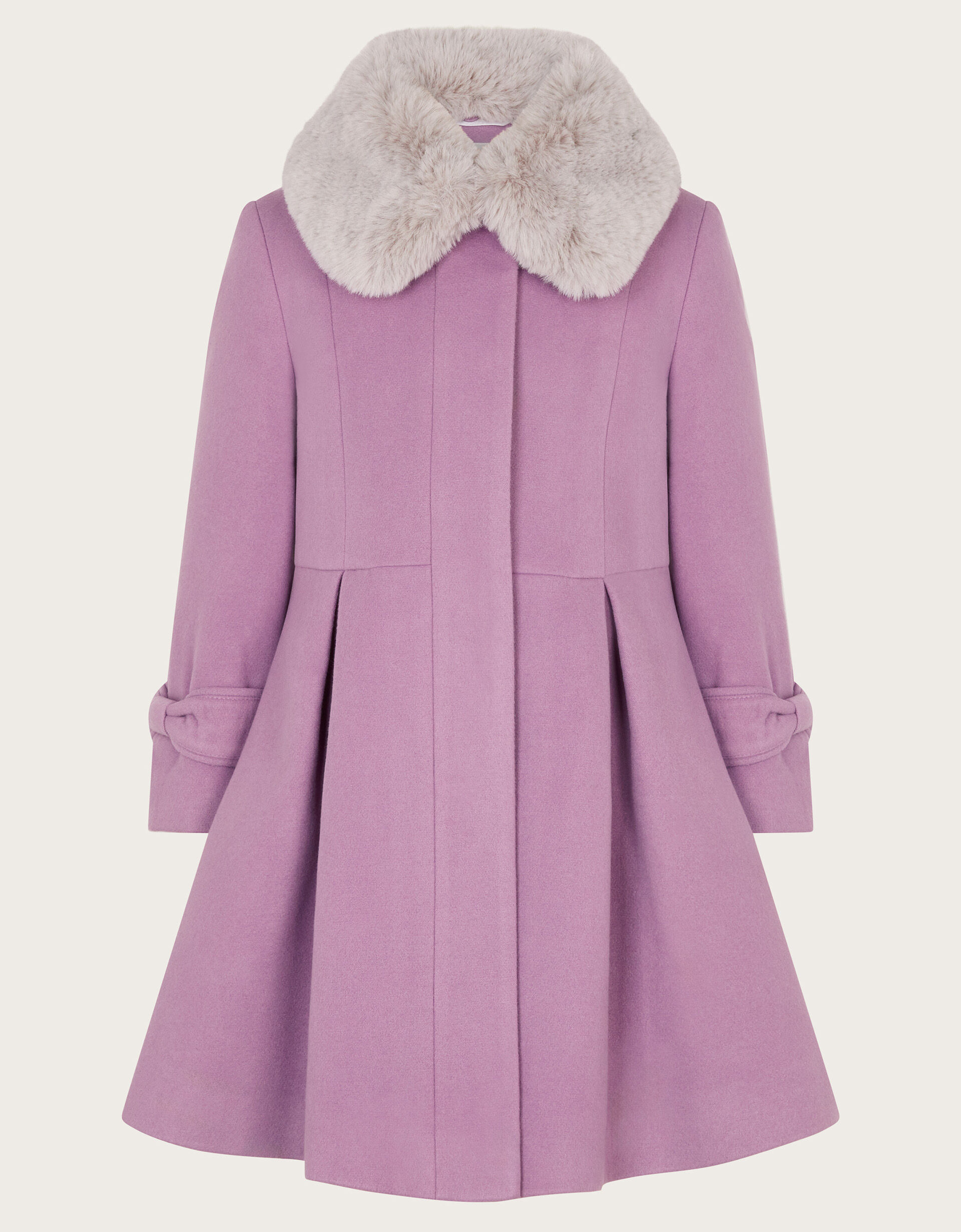 Girls fur trim coat sales