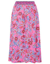 Paisley Print Skirt in LENZING™ ECOVERO™, Pink (PINK), large