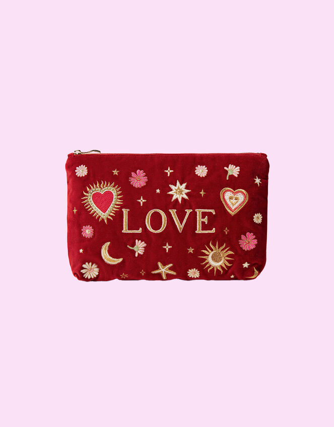 Elizabeth Scarlett Everyday Velvet Pouch, Red (RED), large