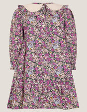 Baby Floral Print Dress, Purple (PURPLE), large