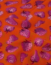 Fabienne Chapot Bonna Strawberry Print Midi Dress, Orange (ORANGE), large