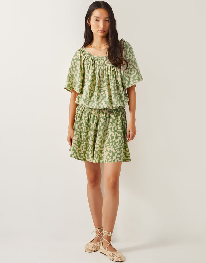 Ania Batik Print Top, Green (GREEN), large