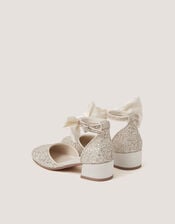Sara Bow Glitter Two-Part Heels, Ivory (IVORY), large