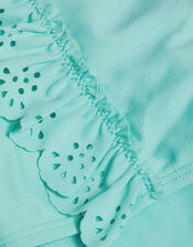 Laser Cut Frill Bikini Set	, Blue (TURQUOISE), large