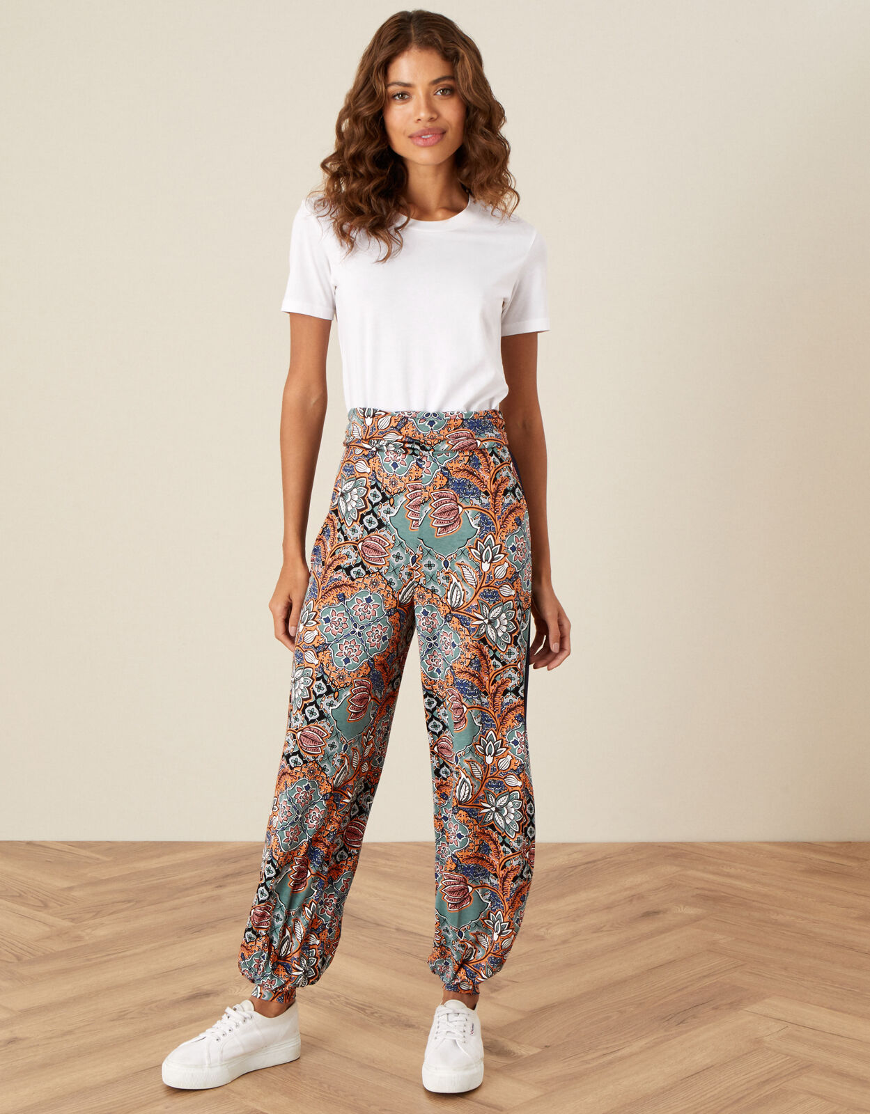 Tie Print Hareem Trousers Blue Sarongs Monsoon Global