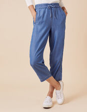Cropped Trousers in LENZING™ TENCEL™ Denim, Blue (DENIM BLUE), large