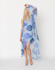 Crās Riley One-Shoulder Dipped Hem Dress, Blue (BLUE), large